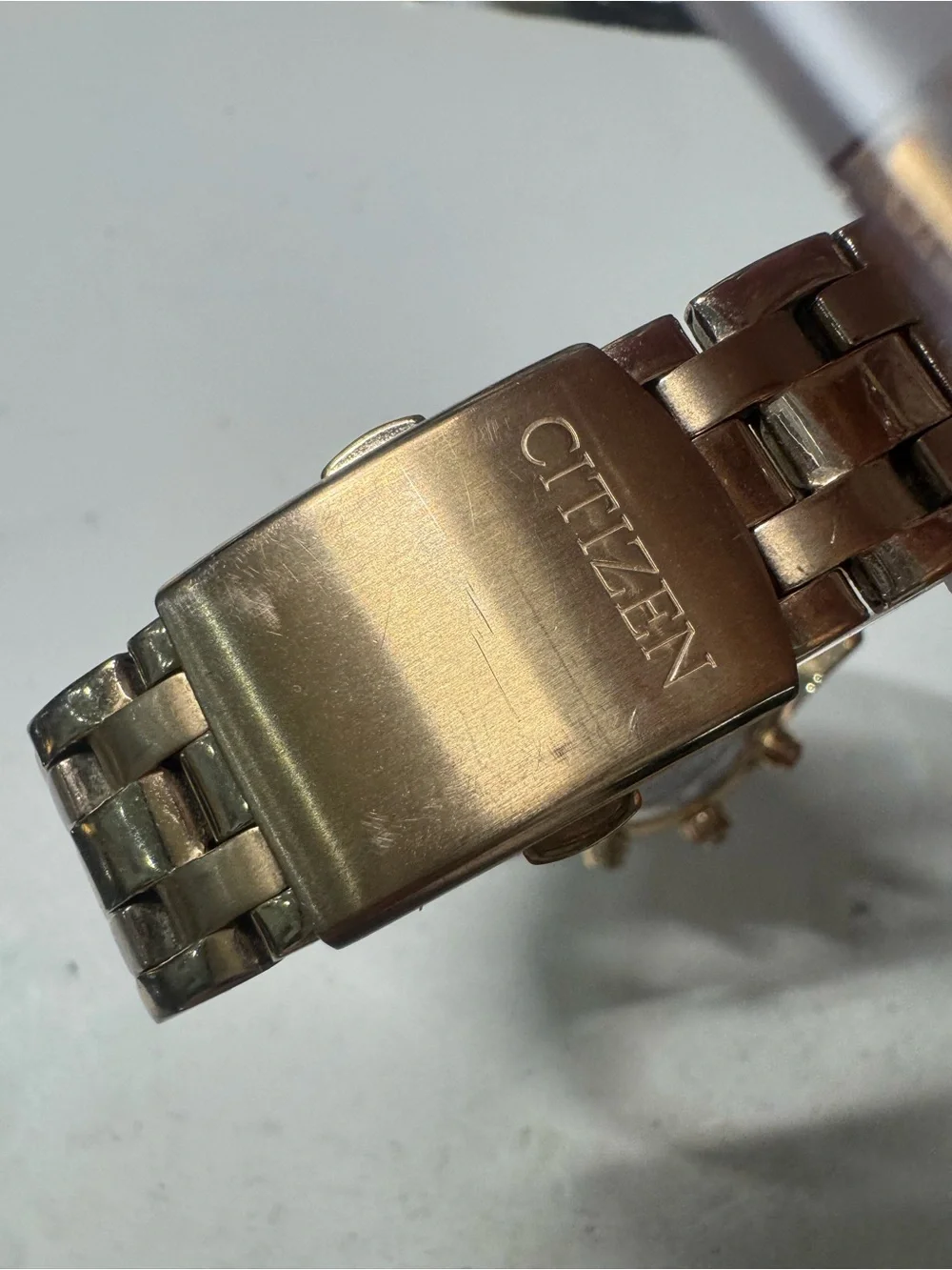 Citizen Gold-Tone Chronograph Watch with Blue Dial